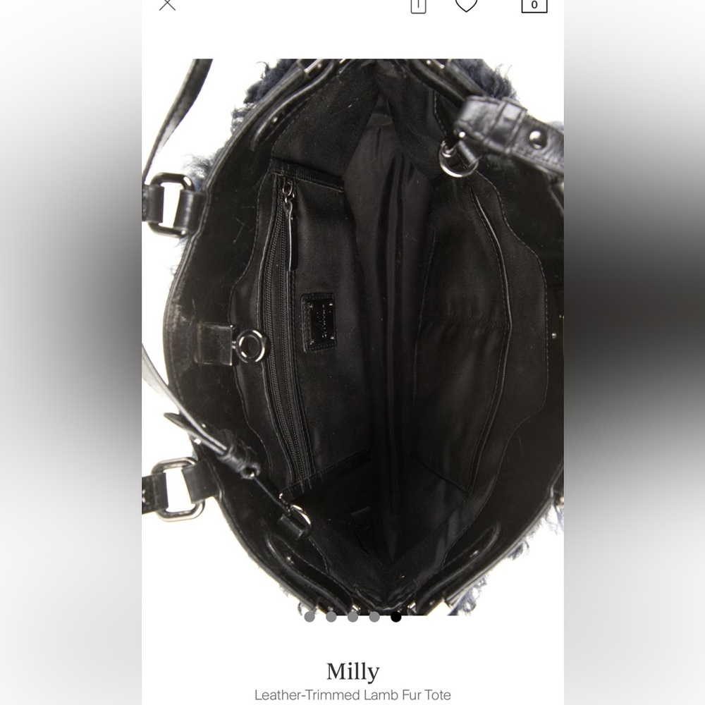 Milly Leather Trimmed Lambswool Tote - Picture 5 of 6